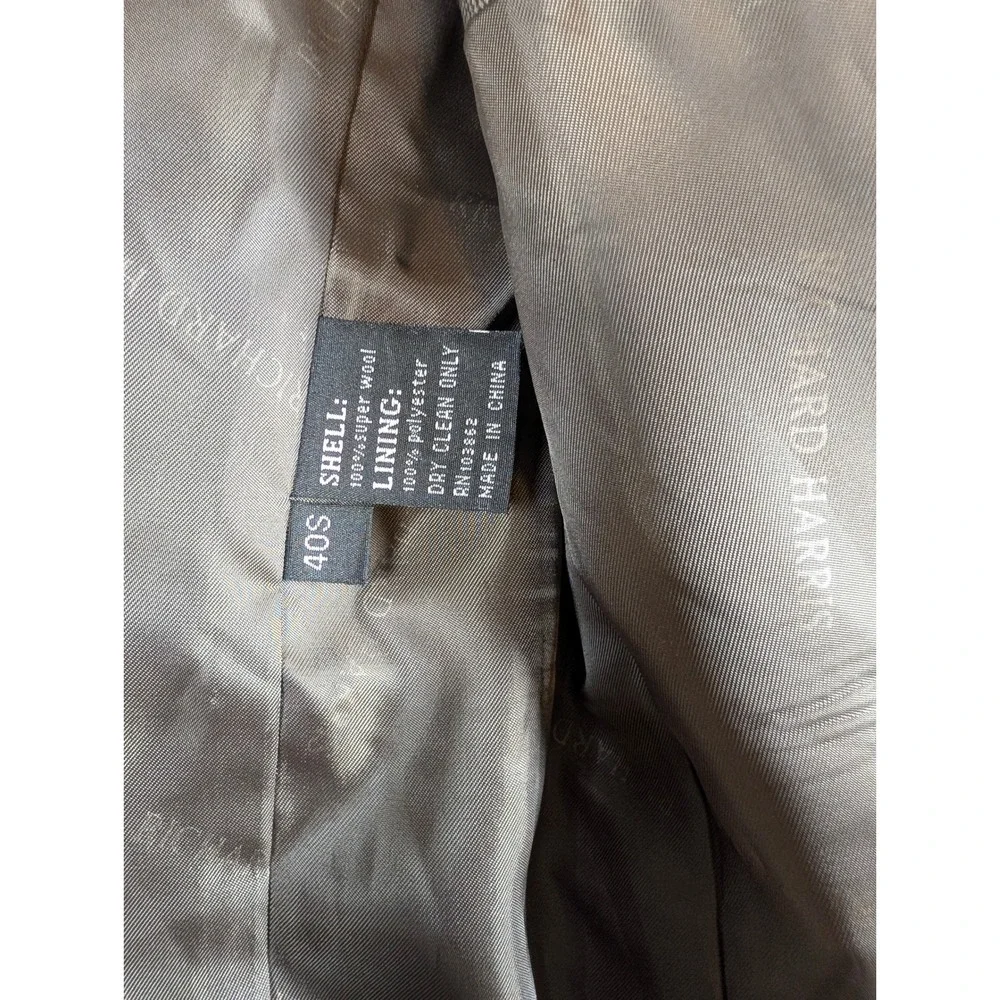 Richard Harris Mens 40S Super Wool 3 Button Blazer Sport Coat Taupe Brown